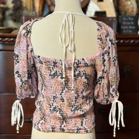 FREE PEOPLE Back On Top Smocked Crop Top in Soft Combo NWOT! - Picture 6 of 13
